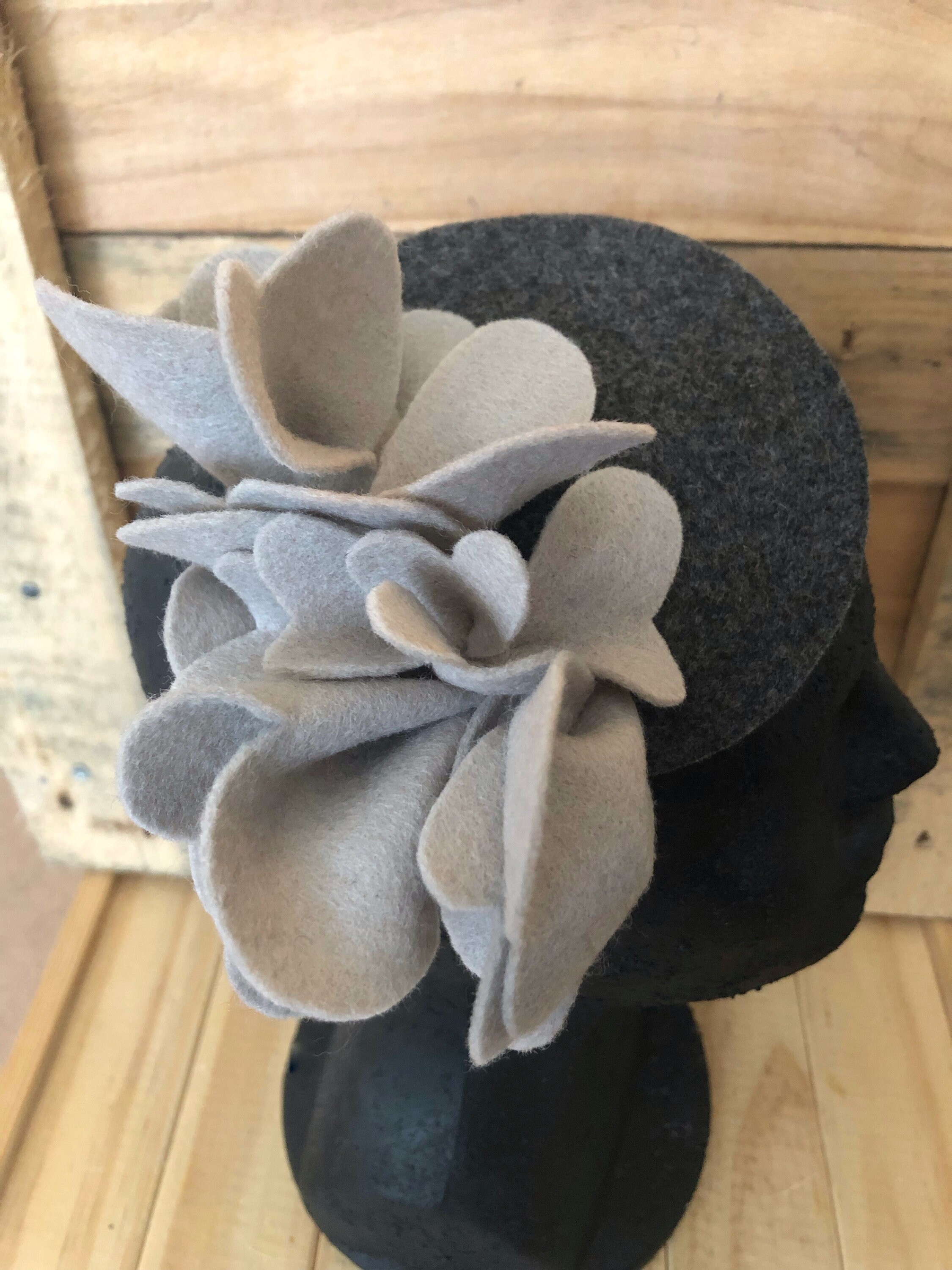 SELENITE . Quirky Wool Felt Fascinator 