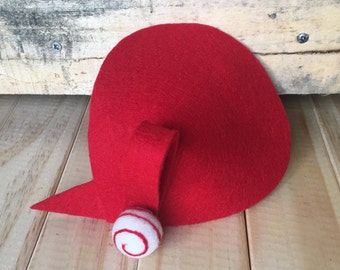 RED HOT SPIRAL luxurious wool felt fascinator / head piece