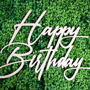 Happy Birthday Wooden Sign (12&quot;, 18&quot;, 20&quot;)  - Door Hanger, Wall decor, Birthday Party Sign, Backdrop, Birthday Sign, Birthday Banner, & More