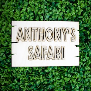 Custom/Personalized Safari Theme Wooden Sign/Backdrop- Birthday, Baby Shower,Decorations, Safari Party, Backdrop (UNATTACHED/UNSTAINED)