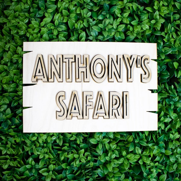 Custom/Personalized Safari Theme Wooden Sign/Backdrop- Birthday, Baby Shower,Decorations, Safari Party, Backdrop (UNATTACHED/UNSTAINED)