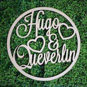 Custom Name Wooden heart sign - Wedding, Bridal Shower, Wedding decorations, Wedding gift, Wedding backdrop, Party decoration, & more