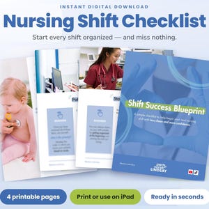 Busy Nurse Organizer, Printable PDF Shift Planner for Clinical Rotations, Daily Patient Care Checklist, Nursing Brain Sheet