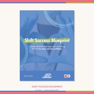 Nurse Shift Checklist Printable PDF | New Nurse Brain Sheet, Bedside Organization Guide for Med Surg, ICU, ER & New Grad Nurses