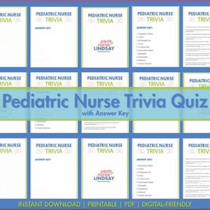 Cuestionario de enfermería pediátrica / Juego de estudio imprimible para enfermería pediátrica / Repaso para el examen NCLEX de pediatría y preparación para la rotación pediátrica / 10 preguntas tipo examen (PDF)