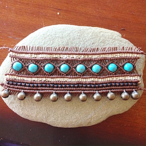 Macrame Cuff Bracelet with bells