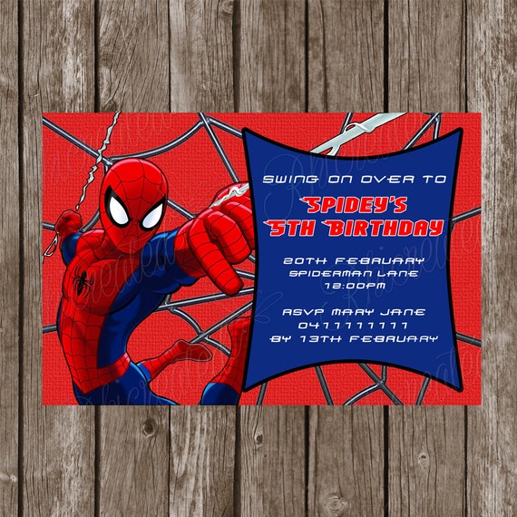 Spiderman Invitation Birthday Invitation Boys Invitation | Etsy