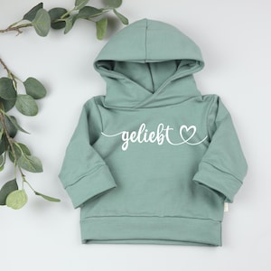 Personalized hoodie for children and babies – Handmade hoodie in petrol – Sweatshirt with name – Gift for birth or baptism