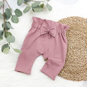 VOODULU® *LIMITED* Pantaloni - sacchetto di carta - fiocco - malva - pantaloni coccolosi - bambino - bambina - ragazza - regalo - pantaloni estivi -