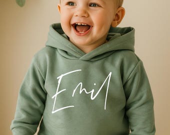 besondere Geschenke für Babys - Kapuzenhoodie in Petrol aus weichen Sweat - einzigartige Kleidung für Babys