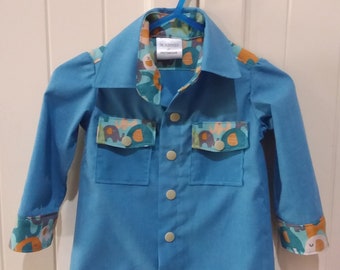 Western Campdraft Rodeo Cowboy Shirt - Aqua - Size 0