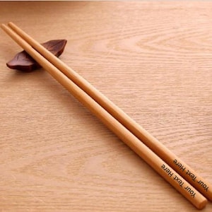 Personalised engraved bamboo chopsticks birthday christmas new year gift wood