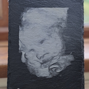 Slate 3d baby scan photo print