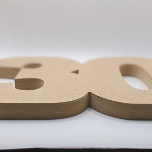 Números de madera independientes de MDF de 18 mm de grosor, de 10 cm hasta 100 cm, CUALQUIER FUENTE
