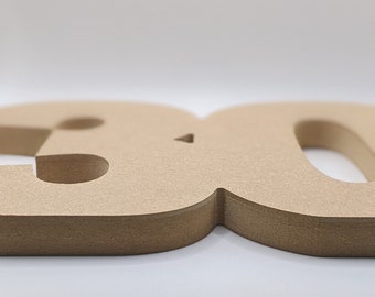MDF 18mm Thick Free Standing Wooden Numbers 10cm up to 100cm ANY FONT