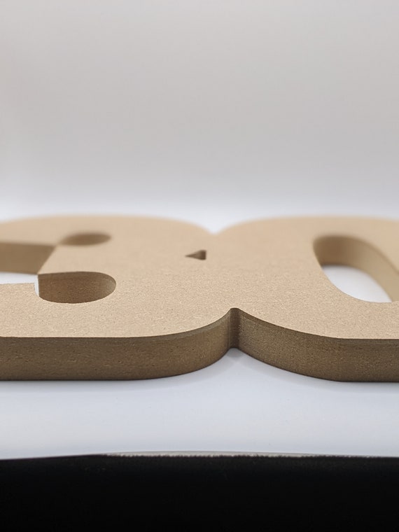 MDF 18mm Thick Free Standing Wooden Numbers 10cm up to 100cm ANY FONT