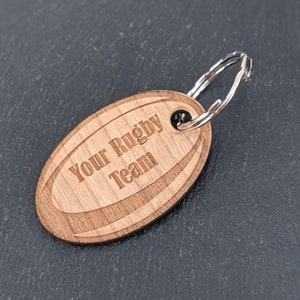 Personalised rugby keyring