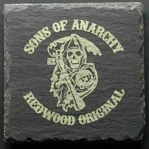Sons of Anarchy Slate Coaster: Laser Engraved Table Decor