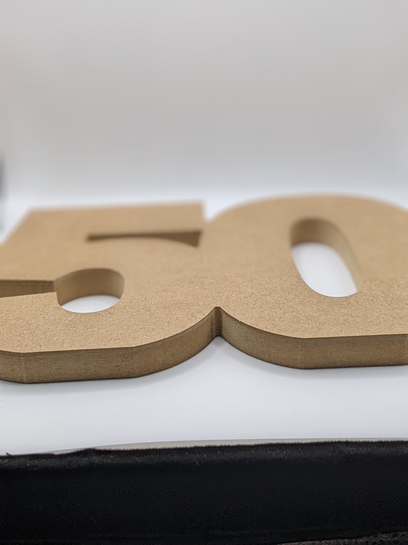 MDF 18mm Thick Free Standing Wooden Numbers 10cm up to 100cm ANY FONT image 3