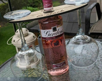 Gin o'clock - suporte para garrafa/copo de gim