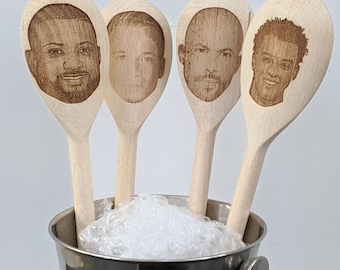 Jls gift wooden spoons engraved aston, marvin, oritse, jb gill