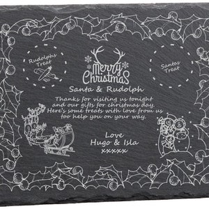 Santa treat plate / tray / board christmas eve personalised father christmas