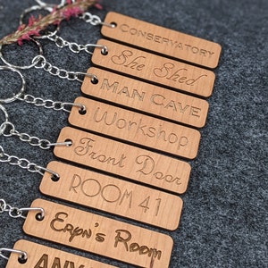 Personalised Oak Key Ring | Key Fob | Holiday Let | Hotel | Key Organizer