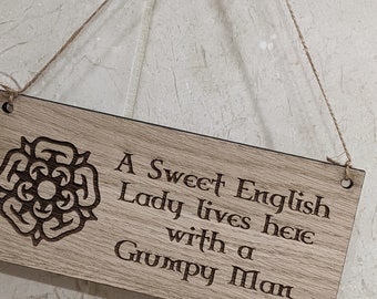 Personalised sweet lady home sign novelty English England garden gifts shed kitchen