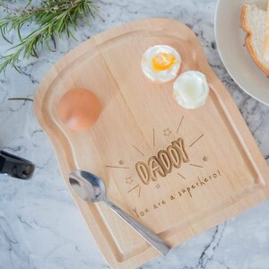 Personalised egg cup, egg board