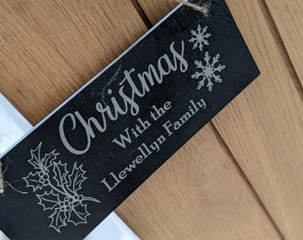 Christmas Sign Plaque Decorations Personalised Sign