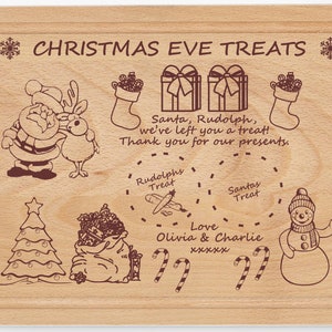Santa treat plate / tray / board christmas eve personalised father christmas