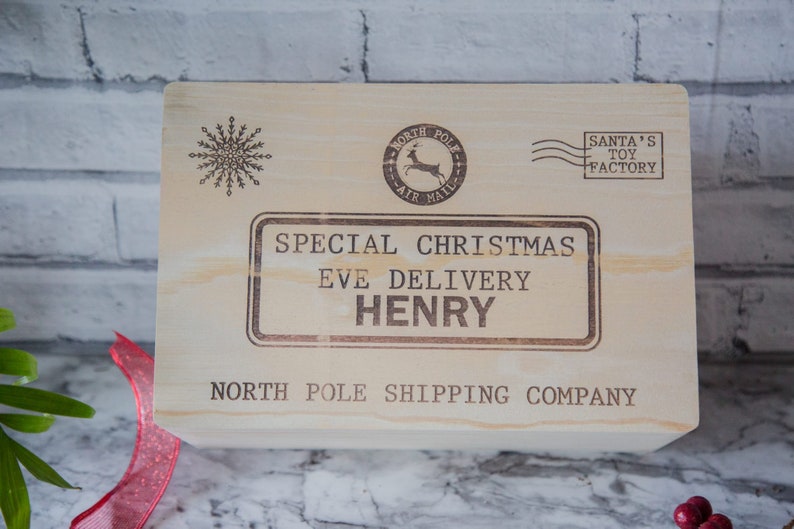 Christmas Eve Box - Persoanlised Premium Wood - xmas tree gift b Christmas Eve Box - Persoanlised Premium Wood - xmas tree gift b