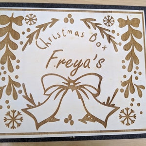 Christmas Eve Box - Personalised Premium Wood - xmas tree gift box memory box