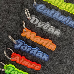 Personalised named keyring,school bag ,charm,name tag,pencil case