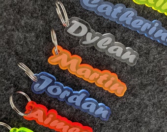 Personalised Name Keyring,School Bag,Name Tag,Pencil Case,Stocking Filler.Party 