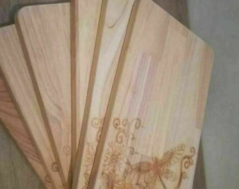Dragonfly design wooden chopping board large