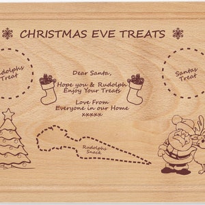 Santa treat plate / tray / board christmas eve personalised father christmas