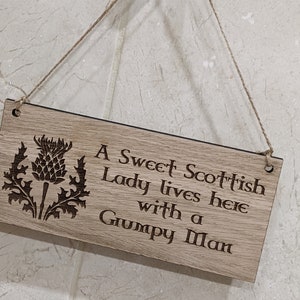 Personalised sweet lady home sign novelty Scottish Scotland garden gifts shed kitchen