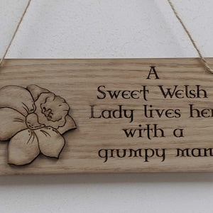 Personalised sweet lady home sign novelty wales welsh garden gifts shed kitchen