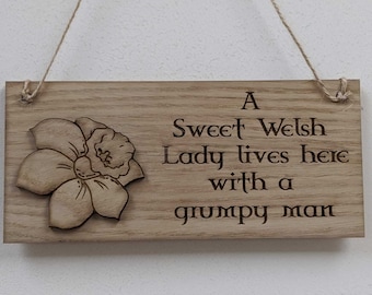 Personalised sweet lady home sign novelty wales welsh garden gifts shed kitchen