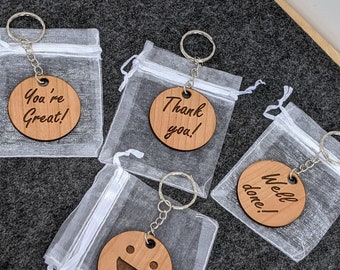 Friendship keyring - thank you, well done, pocket hug