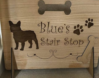 French bulldog gate - personalised frenchie pet garden caravan kitchen