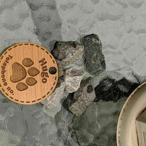 Personalisierte Hundemarke stlyish Laser graviertes Eichenfurnier