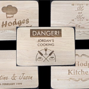 Unique personalised quality engraved wooden chopping board cheese board gift