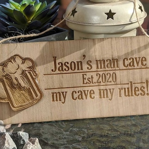 Personalised dads man cave sign novelty garden gifts shed lockdown birthday