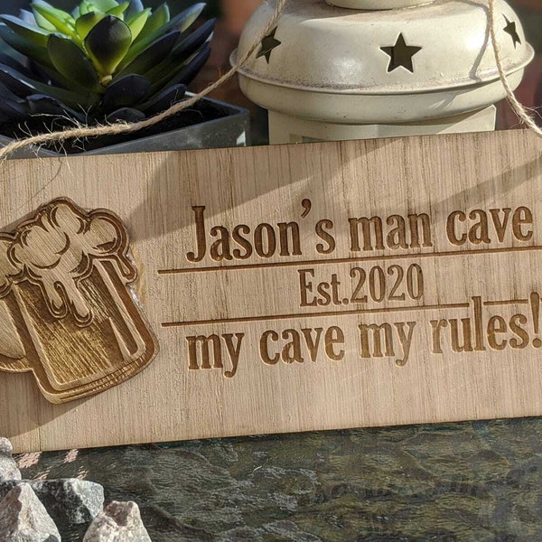 Personalised dads man cave sign novelty garden gifts shed lockdown birthday