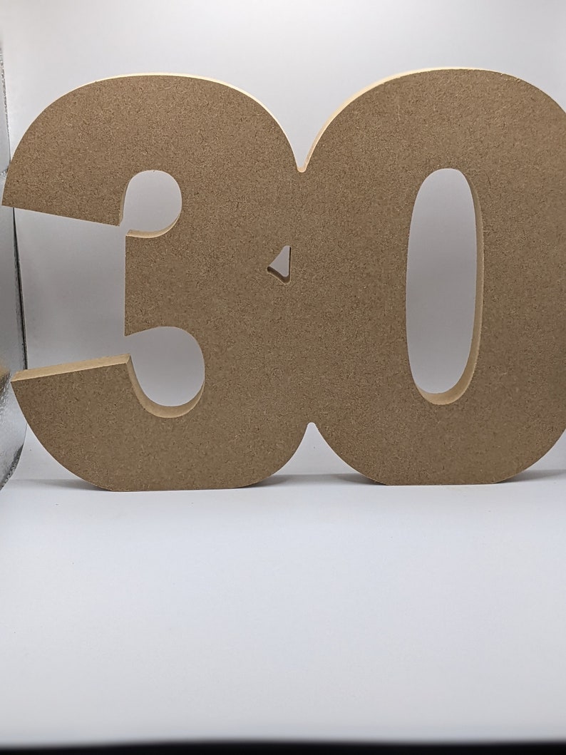 MDF 18mm Thick Free Standing Wooden Numbers 10cm up to 100cm ANY FONT image 5