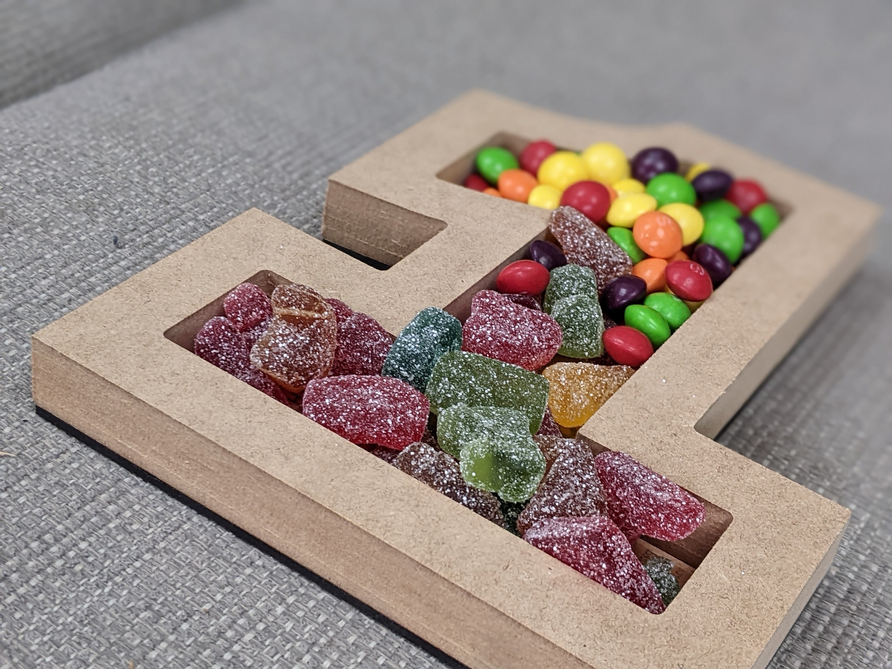 20cm Wooden Letter Initial Number – Tray Bowl Party Fillable Sweets Chocolates Nuts