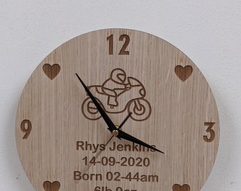 Personalised wall clock - any text, any image, birthday, christmas, gift