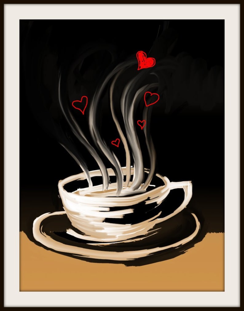 Valentine wall art love coffee wall art printable coffee Etsy